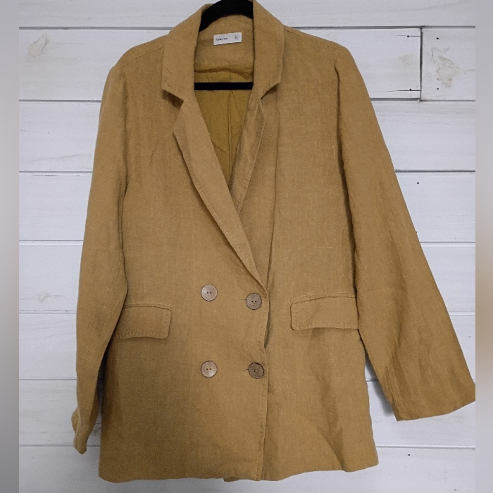 Grar Cove Women's Double-Breasted Linen Blazer XL